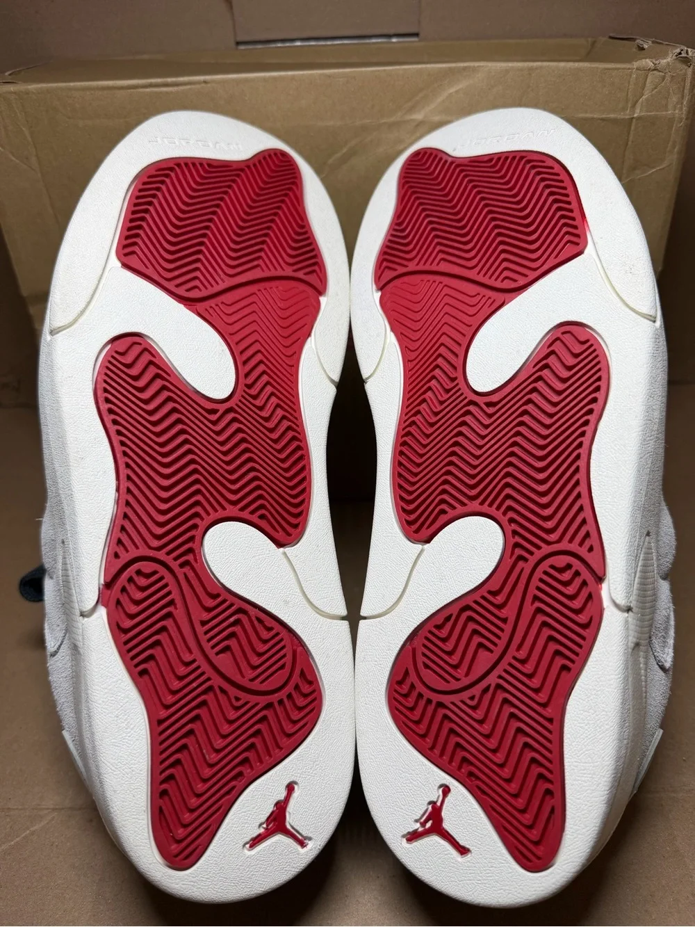 Jordan Session Phantom/ Varsity Red Men's Suede Low-Top Sneakers Black Laces
